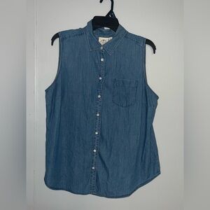 St. John's Bay Blue Denim Button-Up Shirt